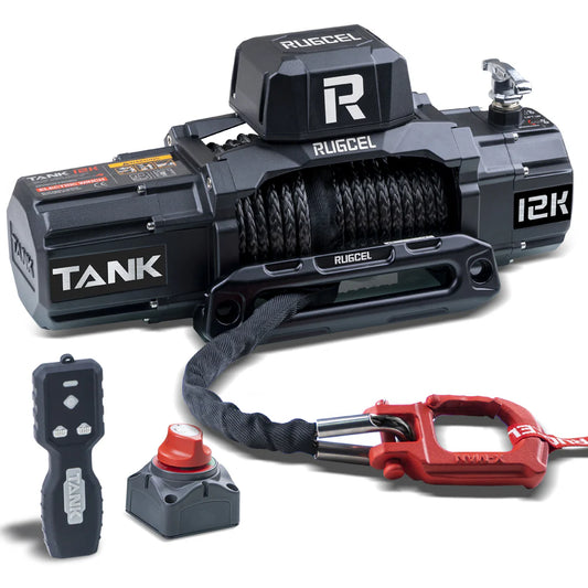 RUGCEL TANK WINCH 12000LB Black Rope