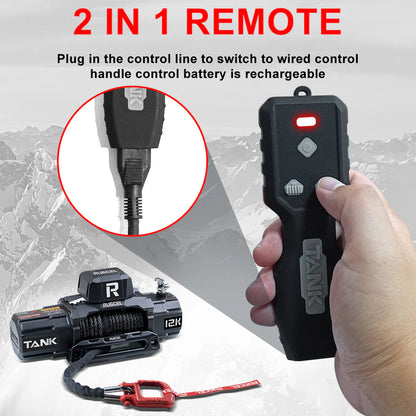 RUGCEL TANK WINCH 12000LB Black Rope