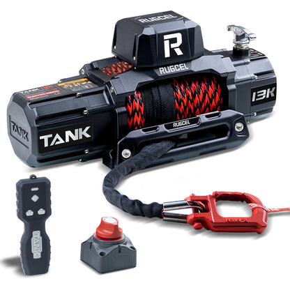 RUGCEL TANK WINCH 13,500LB Dual Color Rope