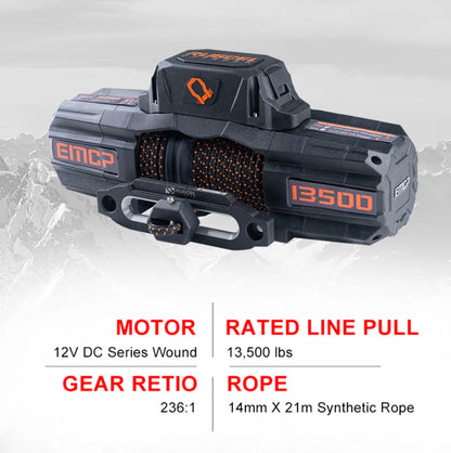 RUGCEL EMCP 13,500LB WINCH WITH SYNTHETIC ROPE