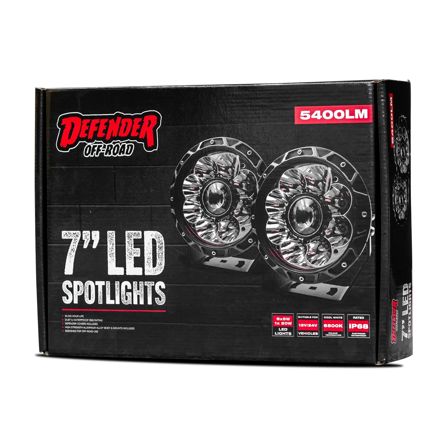 Defender 7 Inch LED Spotlights 10,800 Lumen