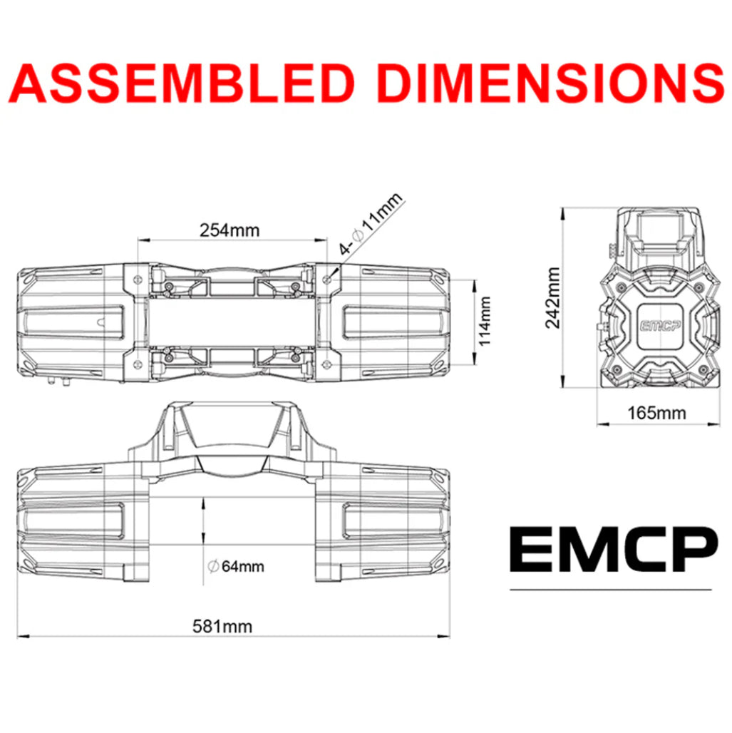 RUGCEL EMCP 13,500LB WINCH WITH SYNTHETIC ROPE